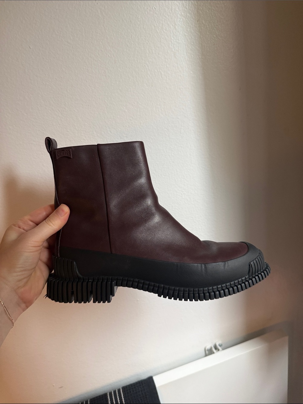 Camper Pix burgundy ankle boots 8.5